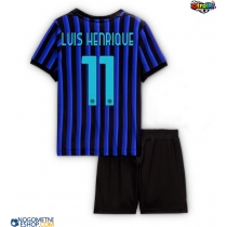 Otroški Nogometni dresi Inter Milan Luis Henrique #11 Domači 2025-26 Kratek Rokav (+ Kratke hlače)